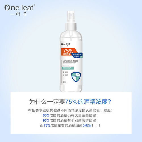 一葉子75 乙醇酒精消毒噴霧居家辦公75度殺菌消毒300ml